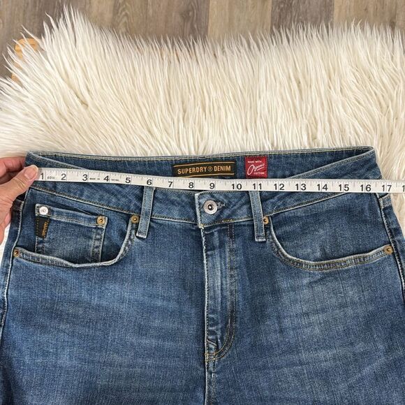 SUPERDRY DENIM BLUE JEANS MADE WITH ORGANIC COTTON SLIM STRAIGHT SIZE 34X32 - Picture 6 of 10